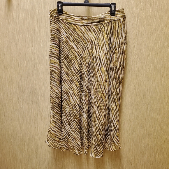 100% Silk Skirt Vintage 90's Midi Boho Striped/Zebra Size 12 - Like NEW! - Picture 8 of 15